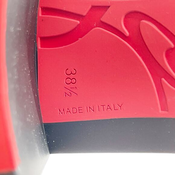 Christian Louboutin En Hiver Black Biker Moto Chunky Lug Sole Boots EU 38.5 - Picture 10 of 11